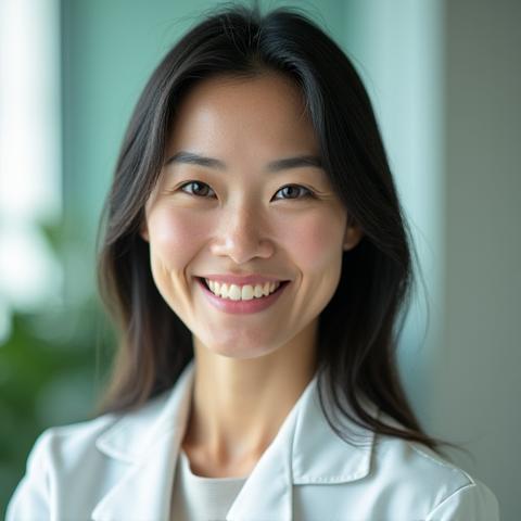 Headshot of Dr. Sarah Chen, a warm, professional Asian woman in her 40s.