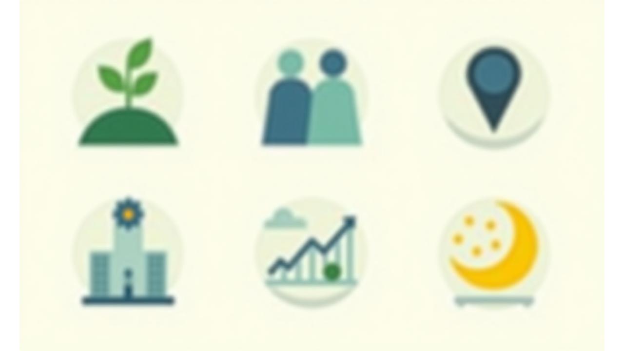Stylized icons representing different wellness categories: a sprouting plant for nutrition, two figures working out for fitness, and a brain for mental wellness, arranged in a clean grid.