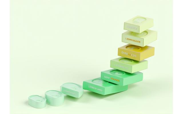 Visually appealing infographic illustrating the concept of habit stacking, with layered habits