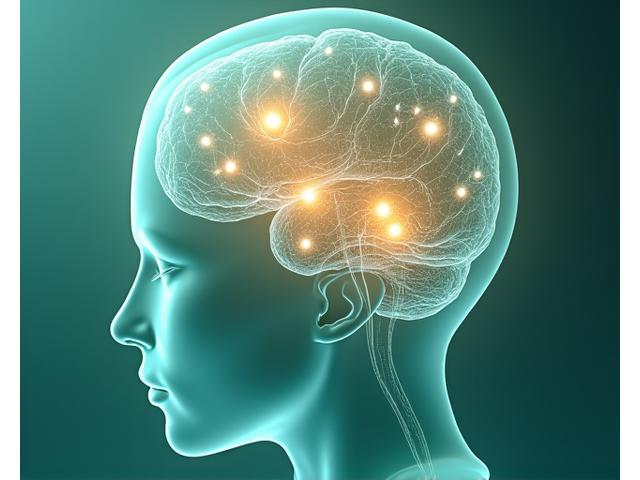 Illustration of a person's brain with subtle gears and a clock, representing circadian rhythm and cognitive function impacted by hormonal changes.
