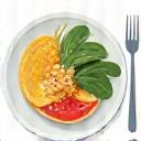 Icon of a plate with healthy dinner and a clock, indicating nutrition timing.